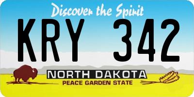 ND license plate KRY342