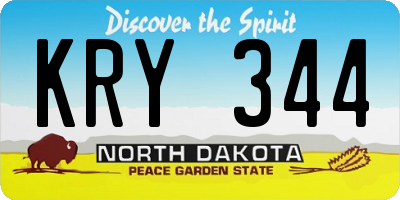 ND license plate KRY344