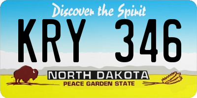 ND license plate KRY346