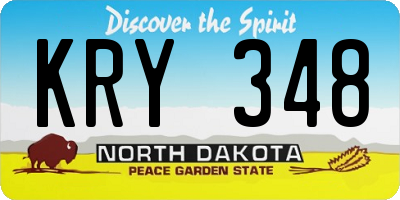 ND license plate KRY348