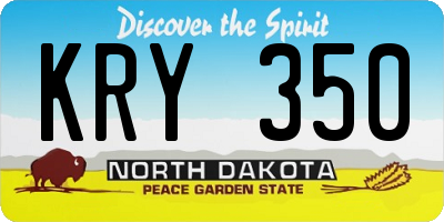 ND license plate KRY350