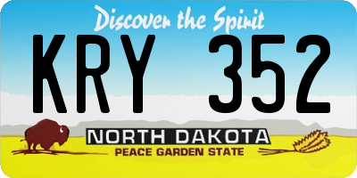 ND license plate KRY352