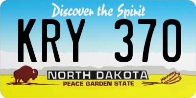 ND license plate KRY370