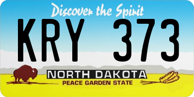ND license plate KRY373