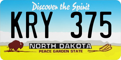ND license plate KRY375