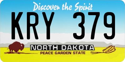 ND license plate KRY379