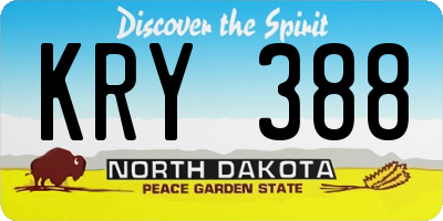 ND license plate KRY388