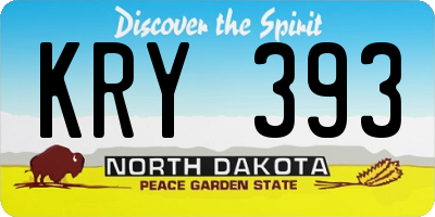 ND license plate KRY393