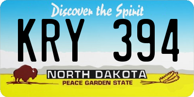 ND license plate KRY394