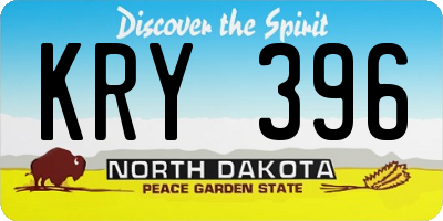 ND license plate KRY396