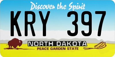 ND license plate KRY397