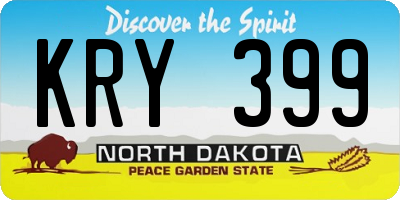 ND license plate KRY399