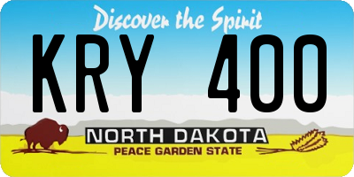 ND license plate KRY400