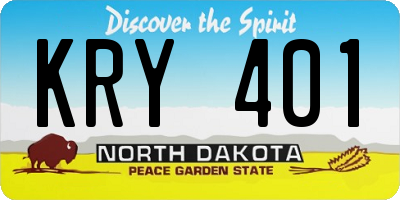 ND license plate KRY401