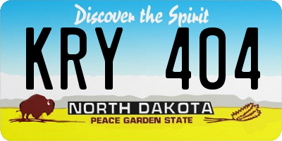 ND license plate KRY404