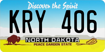 ND license plate KRY406