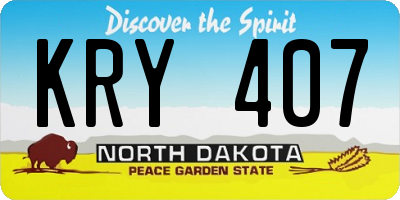 ND license plate KRY407