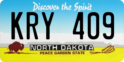 ND license plate KRY409