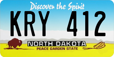 ND license plate KRY412