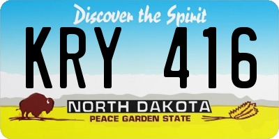 ND license plate KRY416
