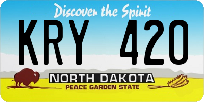 ND license plate KRY420