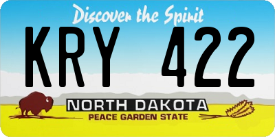 ND license plate KRY422