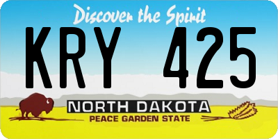 ND license plate KRY425