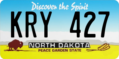 ND license plate KRY427
