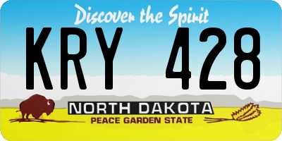 ND license plate KRY428