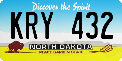 ND license plate KRY432