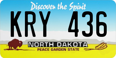 ND license plate KRY436