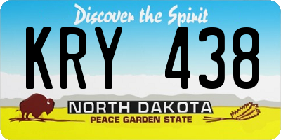 ND license plate KRY438