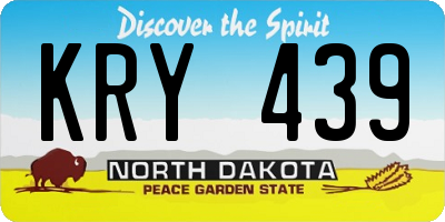ND license plate KRY439