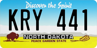 ND license plate KRY441