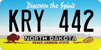 ND license plate KRY442