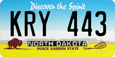 ND license plate KRY443
