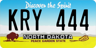 ND license plate KRY444