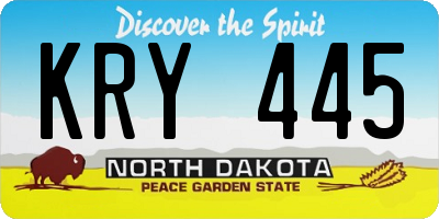 ND license plate KRY445