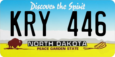 ND license plate KRY446