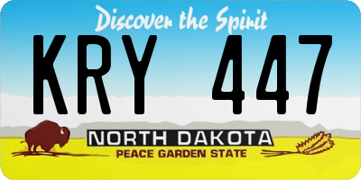ND license plate KRY447