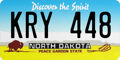 ND license plate KRY448
