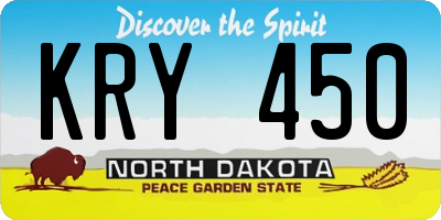 ND license plate KRY450