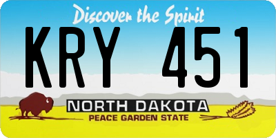 ND license plate KRY451