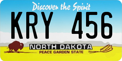 ND license plate KRY456