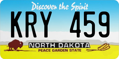 ND license plate KRY459
