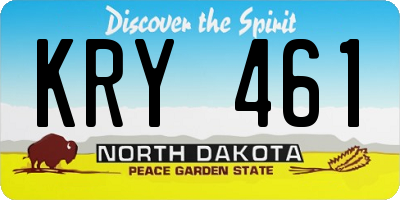 ND license plate KRY461