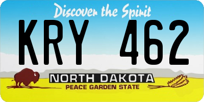 ND license plate KRY462