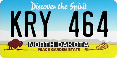 ND license plate KRY464
