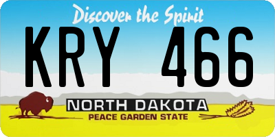 ND license plate KRY466