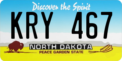 ND license plate KRY467